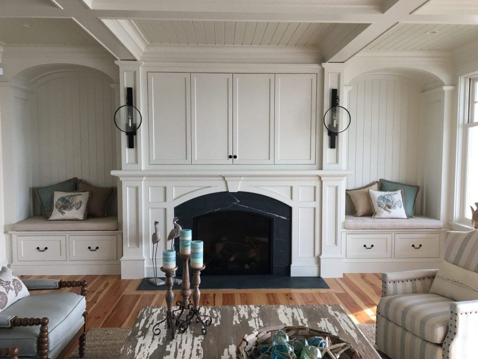 Custom Light Fixtures on Fireplace