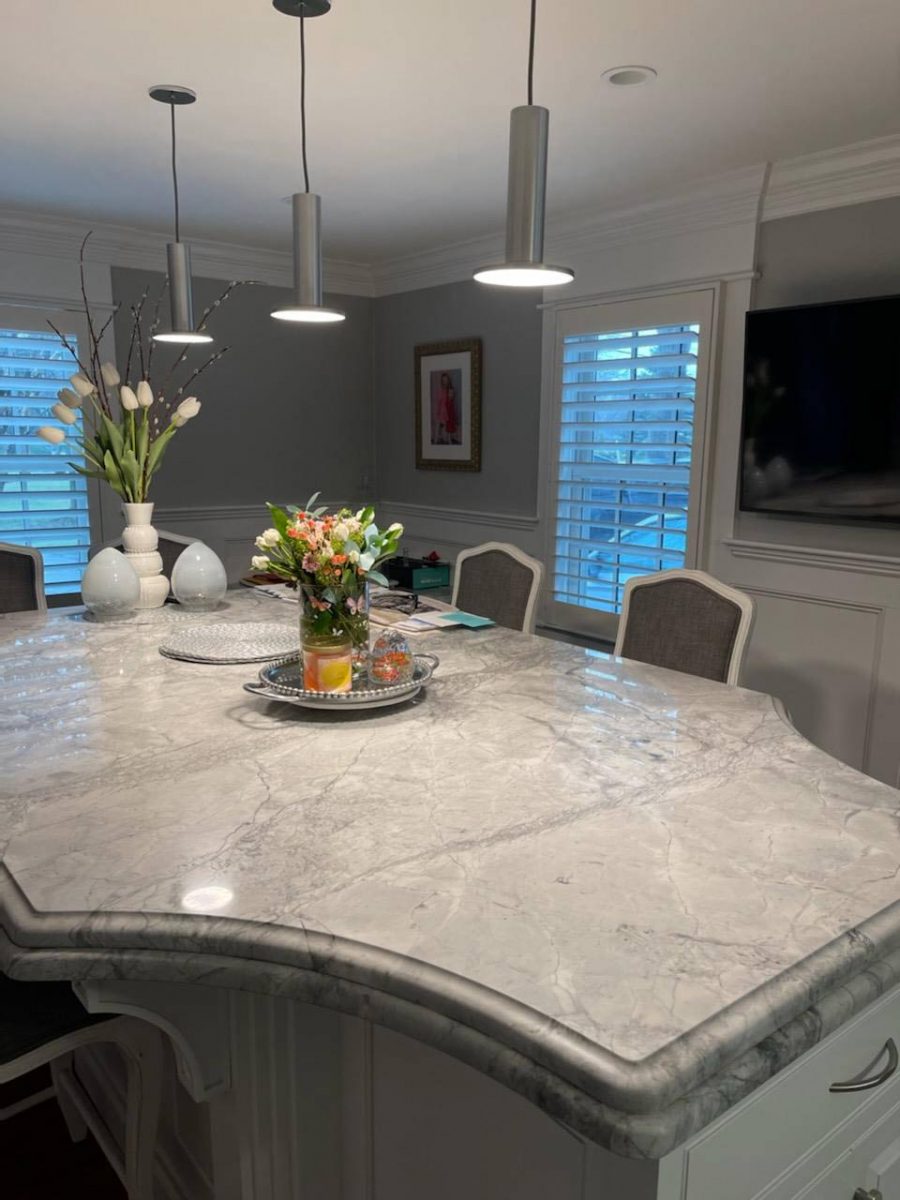 A countertop chosen by an interior design company in the Cape Cod area