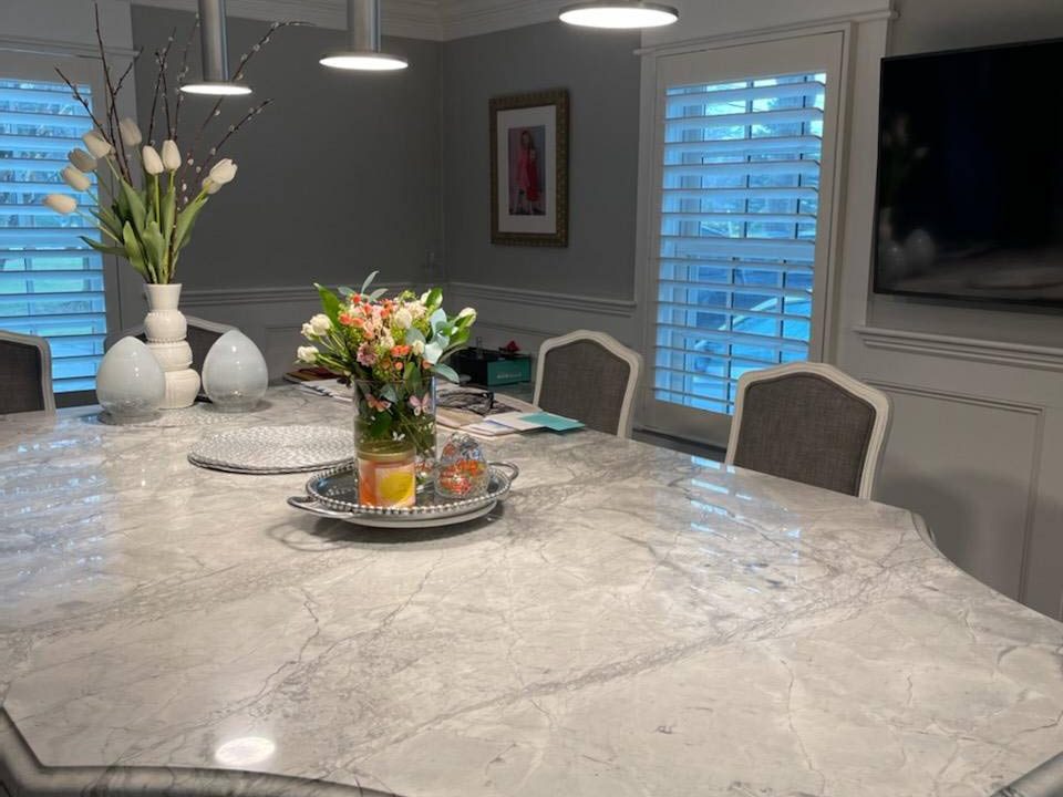 A countertop chosen by an interior design company in the Cape Cod area